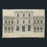 Theatrical Style Façade by Colen Campbell Tea Towel<br><div class="desc">Colen Campbell created this theatrical style façade,  which was published in his book Vitruvius Britannicus. A façade is basically a representation of the front,  or side,  of a building. An amazing architectural drawing that would look great in your home!</div>
