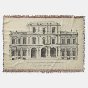 Theatrical Style Façade by Colen Campbell Throw Blanket