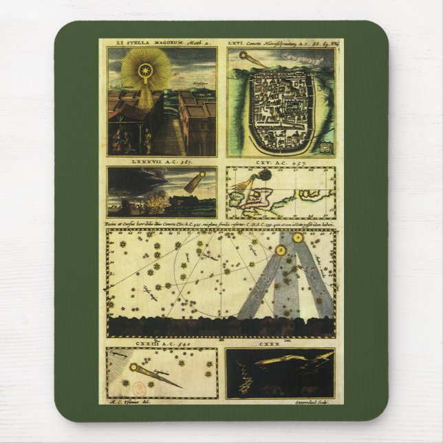 Theatrum Cometicum Comets by Stanislaw Lubieniecki Mouse Mat (Front)