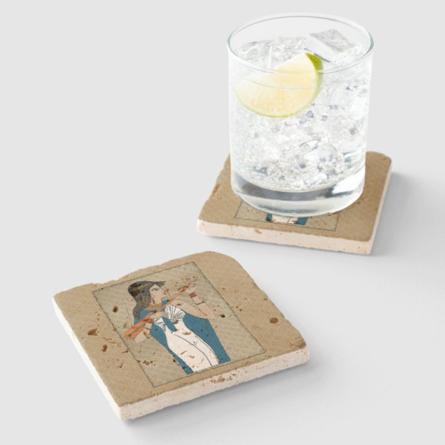 Theban Ancient Greek Egyptian Stone Coaster (Side)