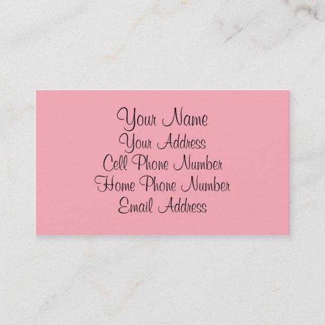 TheColorWheel Light Pink 1 Standard Business Card (Front)