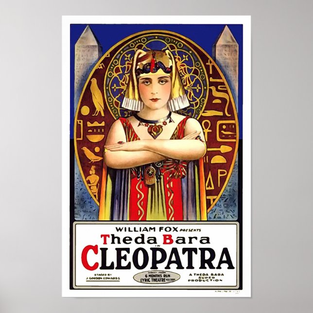 Theda Bara as Cleopatra Vintage Movie Poster (Front)