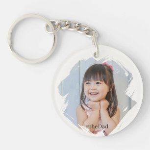 #theDad, White Name Year and Custom Photo Key Ring