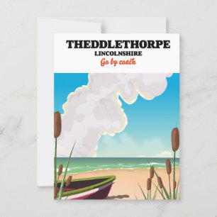 Theddlethorpe Lincolnshire seaside travel poster. Postcard