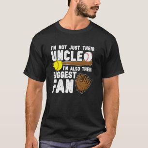 Their Biggest Fan Baseball Softball Uncle Of Balle T-Shirt