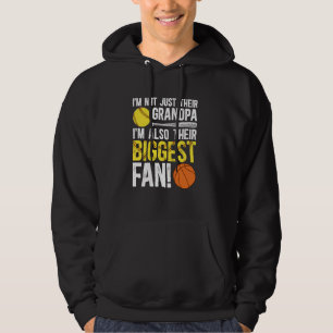 Their Biggest Fan Softball Basketball Grandpa Of B Hoodie