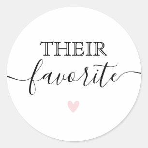Their Favourite Modern Calligraphy Favour Classic Round Sticker