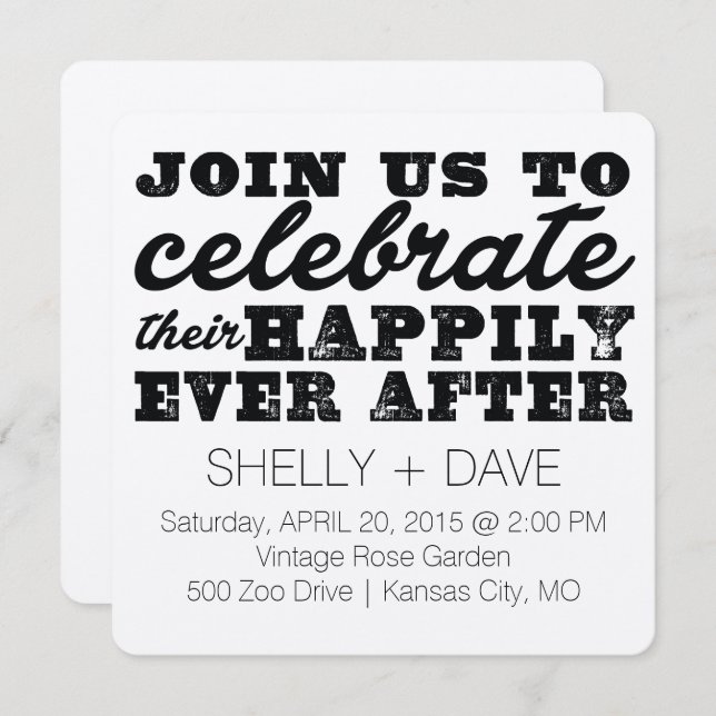 Their Happily Ever After Wedding Invitation (Front/Back)