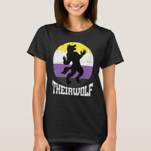 Theirwolf Nonbinary Pride Non Binary Enby NB Flag T-Shirt