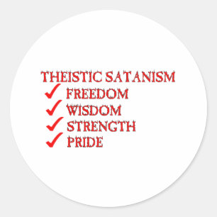 Theistic Satanism/Luciferianism Devotion Classic Round Sticker