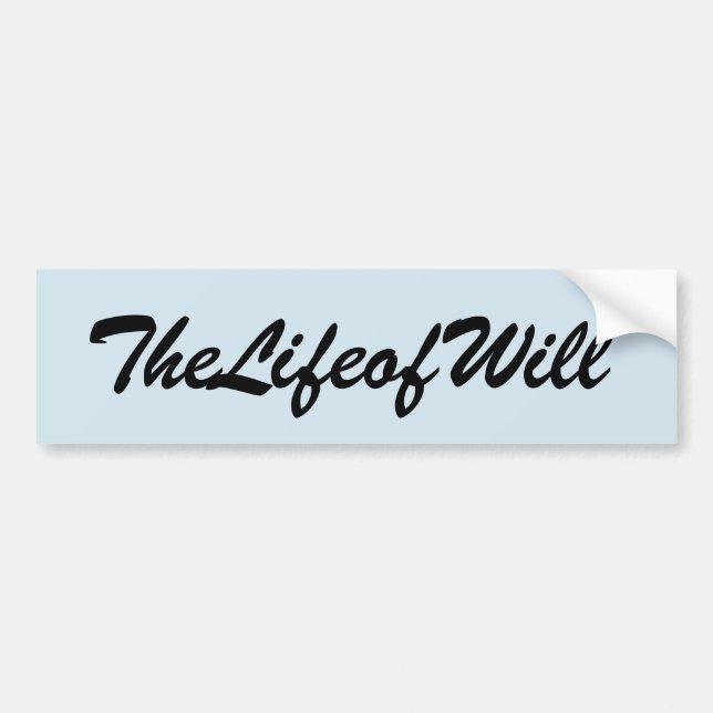 TheLifeofWill cursive bumper sticker (Front)