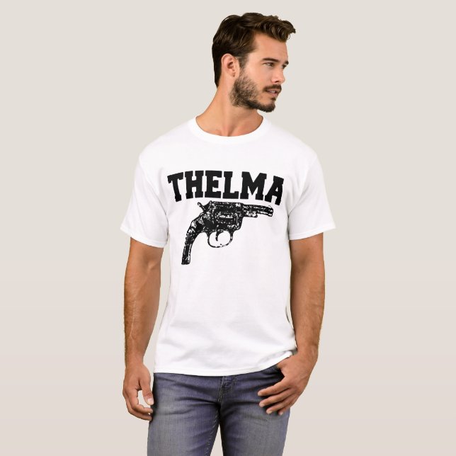 Thelma and Louise GUN image Set of Unisex Grey tri T-Shirt (Front Full)