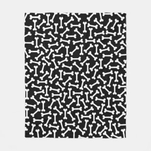 Them Bones (on black) Fleece Blanket