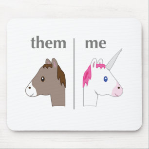 Them vs Me Donkey vs Unicorn funny Mouse Mat