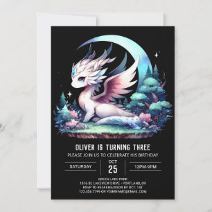 Theme Elegant Dragon Birthday  Invitation