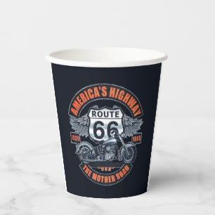 Theme: Motorcycle and Route 66 Paper Cups