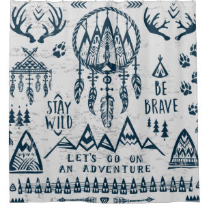 Theme of travel and adventure shower curtain