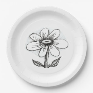 theme paper plates for her with daisy