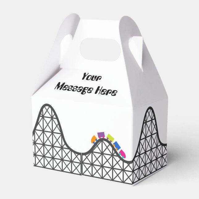 Theme park party add message favour box (Front Side)