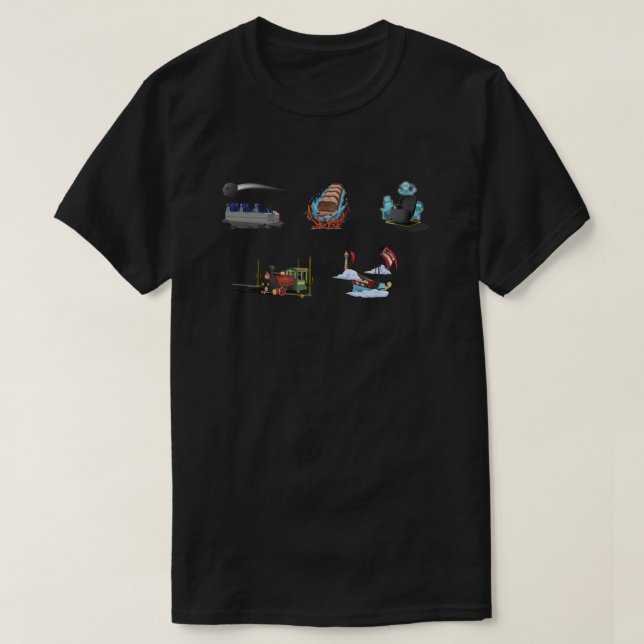 Theme Park Ride Vehicles- Space Mountain.png T-Shirt (Design Front)