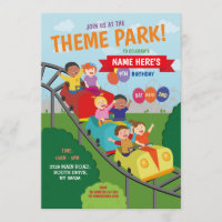Theme Park Rollercoaster Rides Birthday Party