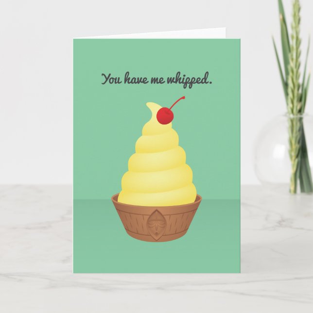 Theme Park Valentine: You have me whipped. Holiday Card (Front)