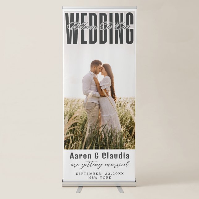  Theme Photo Wedding Welcome  Retractable Banner (Front)