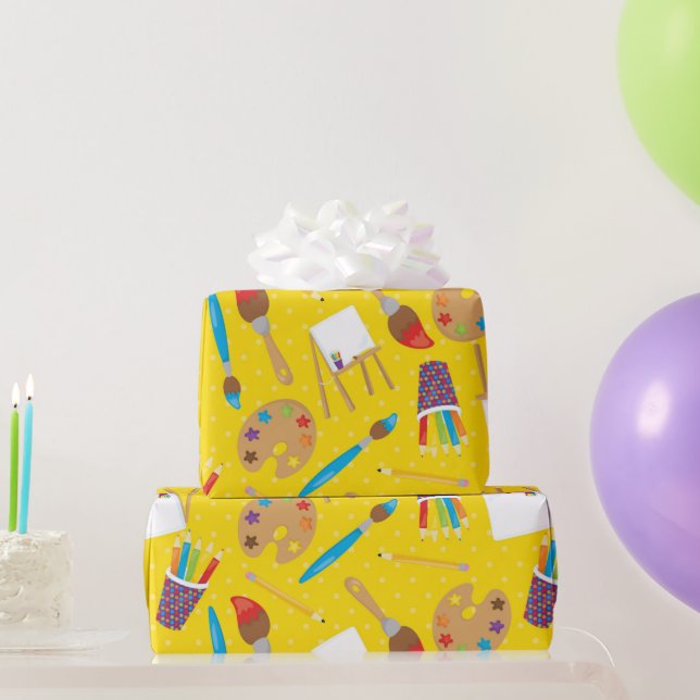 Themed Artists paint party wrapping paper (Party Gifts)