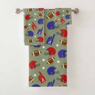 Themed football sports pattern towel set