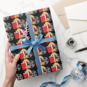 Themed Movie reel and snacks wrapping paper