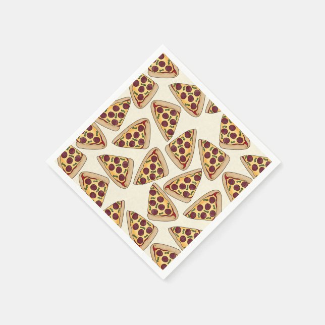 Themed pizza party paper napkins (Corner)