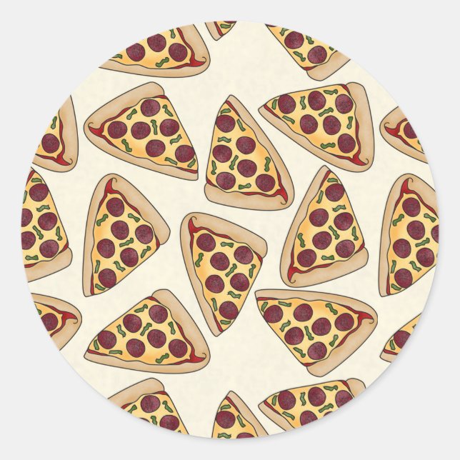 Themed pizza party pattern sticker (Front)