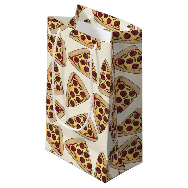 Themed pizza party small gift bag (Front Angled)
