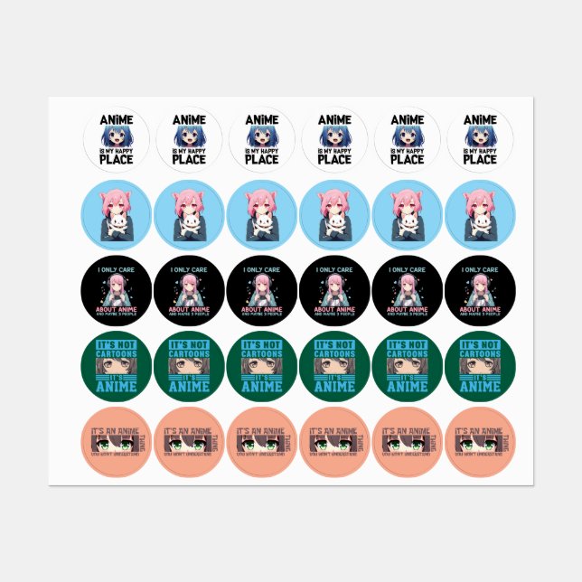 Themed Quote, Character Illustration sticker sheet (Sheet)
