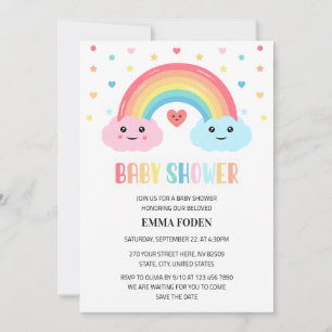 Themed Rainbow Miracle Baby Shower Invitation