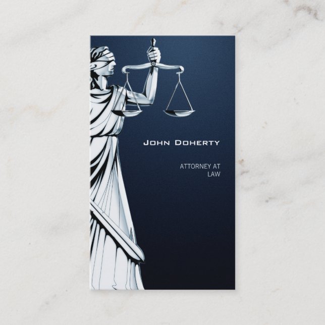 Themis | ATTORNEY AT LAW | Dark Blue Business Card (Front)