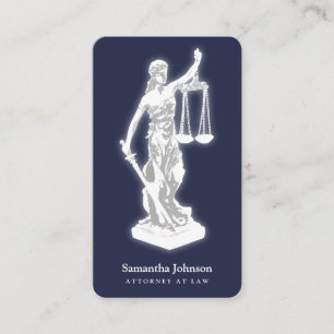 Themis sculpture   Attorney At Law Midnight Blue Business Card