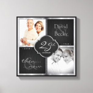 Then and Now 25th Wedding Anniversary 2018 Canvas Print