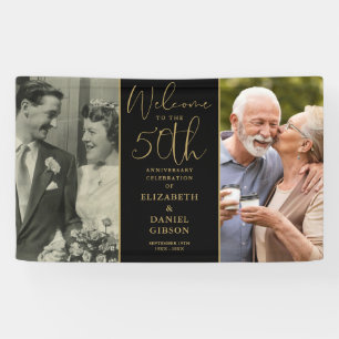 Then And Now 2 Photo 50th Anniversary Welcome Banner