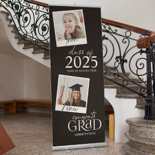 Then And Now 2 Photo Graduation Retractable Banner