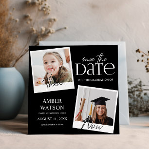 Then And Now 2 Photo Graduation Save The Date