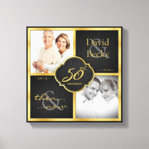 Then and Now 50th Wedding Anniversary 2015 Canvas Print