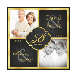 Then and Now 50th Wedding Anniversary 2015 Canvas Print