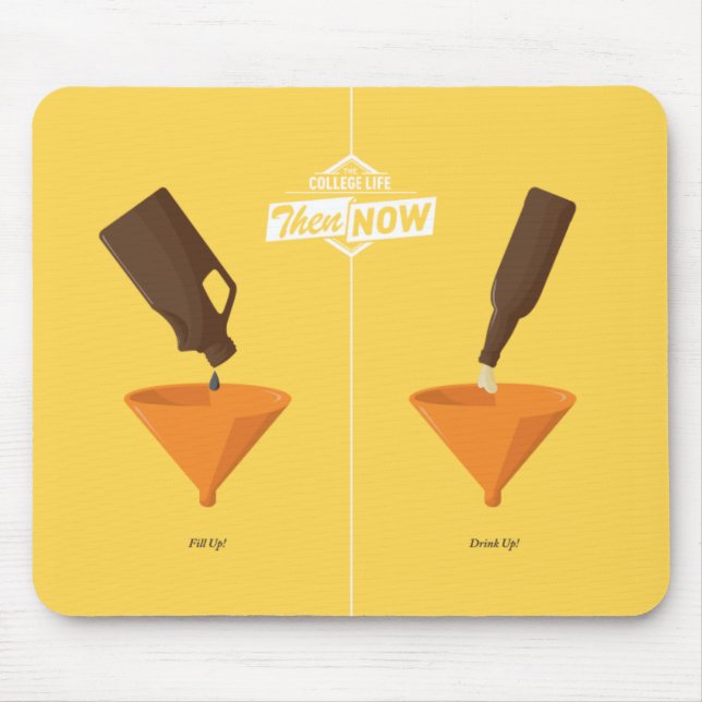 Then And Now: Beer Pong Mouse Mat (Front)