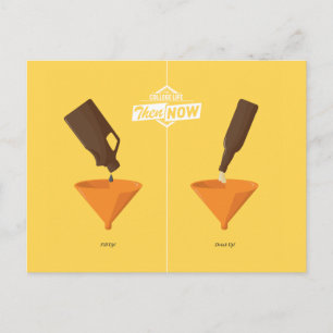 Then And Now: Beer Pong Postcard