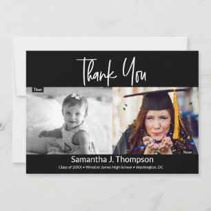 Then and Now Graduate’s photo Thank you Announcement