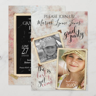 Then and Now Graduation Vintage PHOTO Frames Invitation