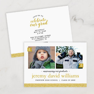 Then and Now Photo Graduation Invitation
