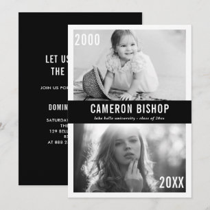 Then and Now Photo Graduation Party Invitation