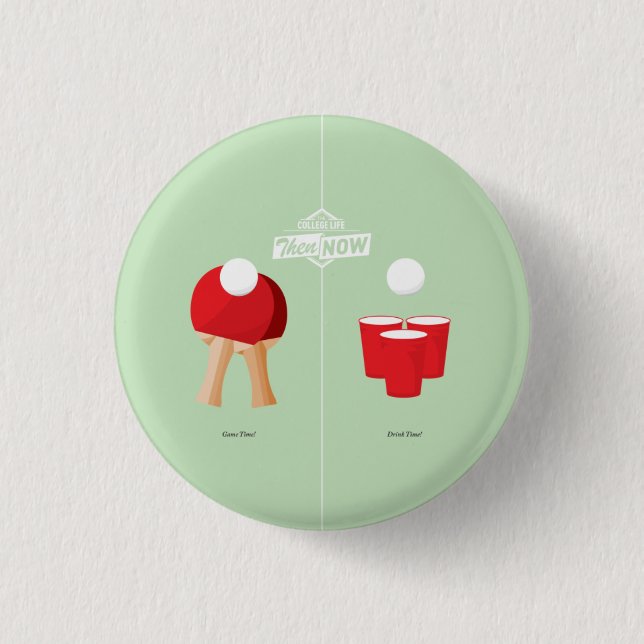 Then And Now: Ping Pong 3 Cm Round Badge (Front)